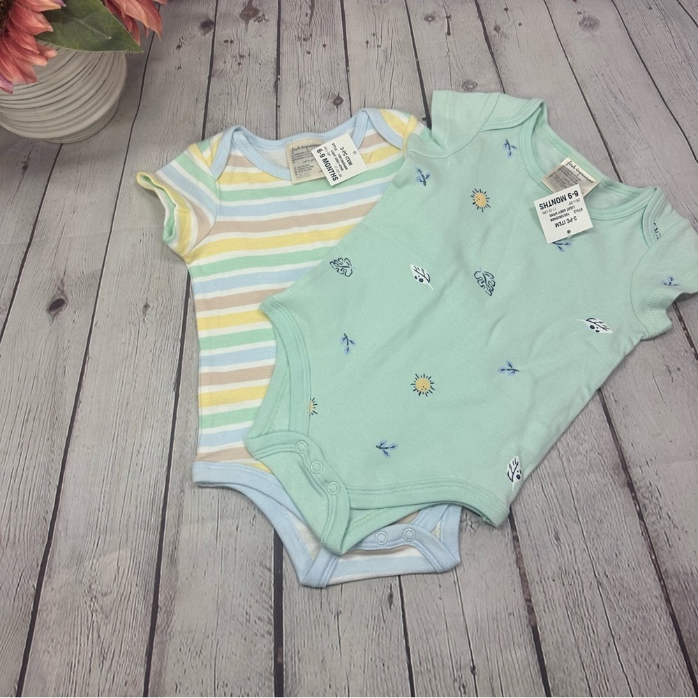 NWT First Impressions one-piece Bodysuits sz 6-9M unisex 100% cotton